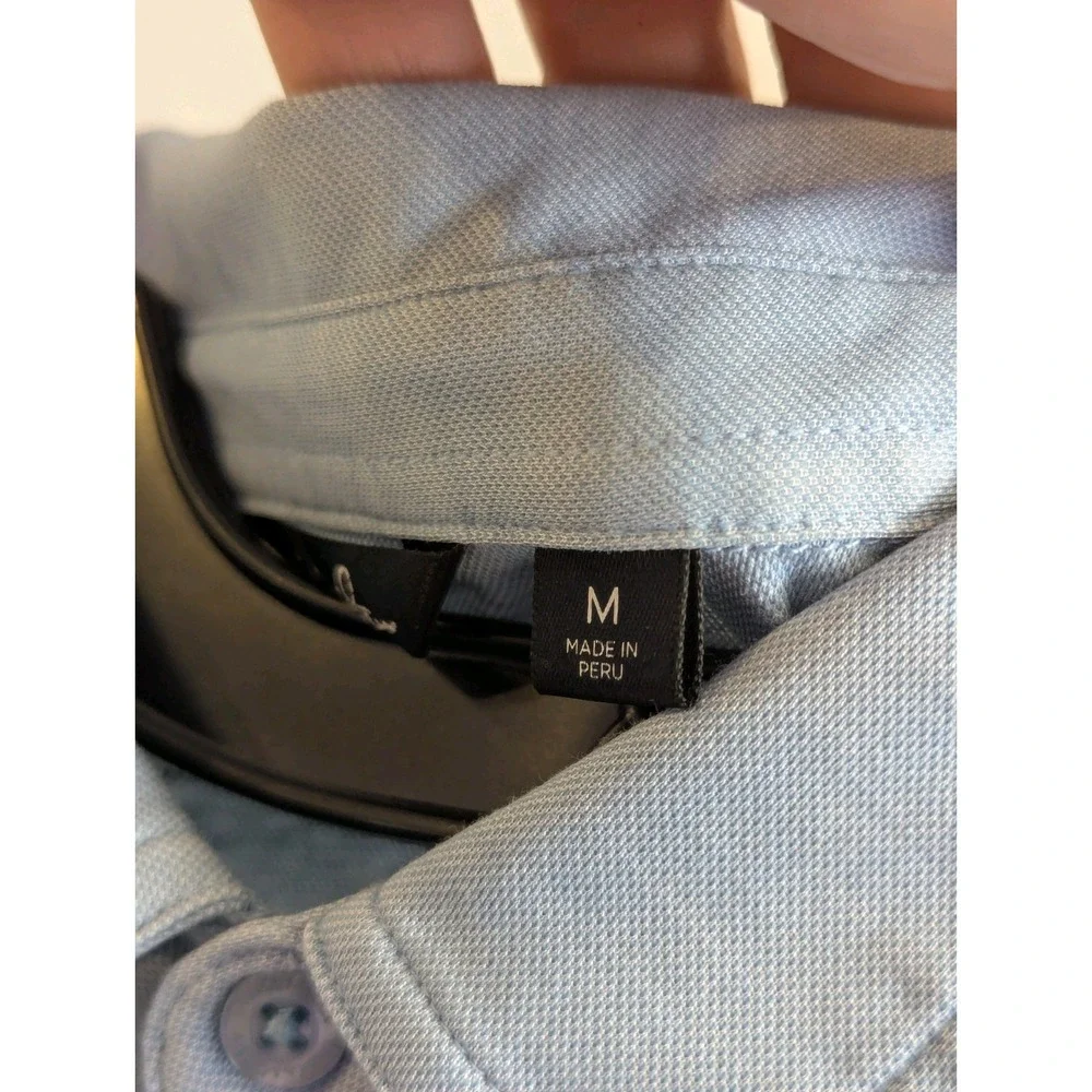 Travis Matthew Polo Mens Medium Blue Striped‎ Short Sleeve Performance Golf - Picture 3 of 5